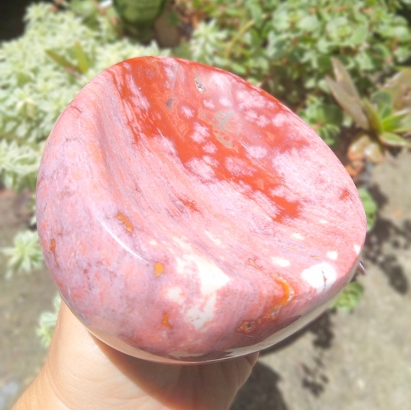 Colorful Pink and Red Ocean Jasper Crystal Bowl Stone Carving - Picture 9 of 9